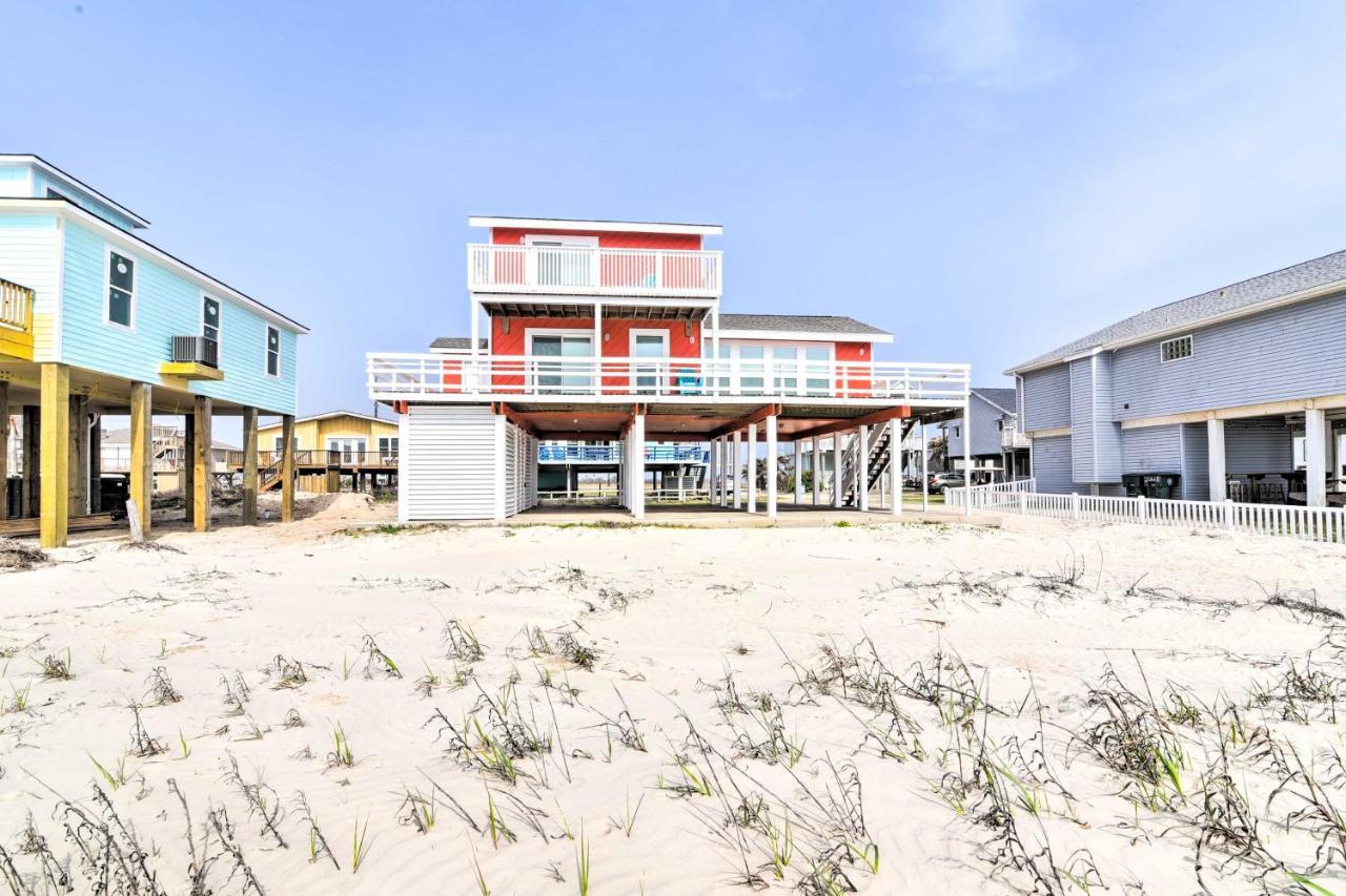 Beachfront Galveston Oasis Balconies, Ocean View! Bagian luar foto
