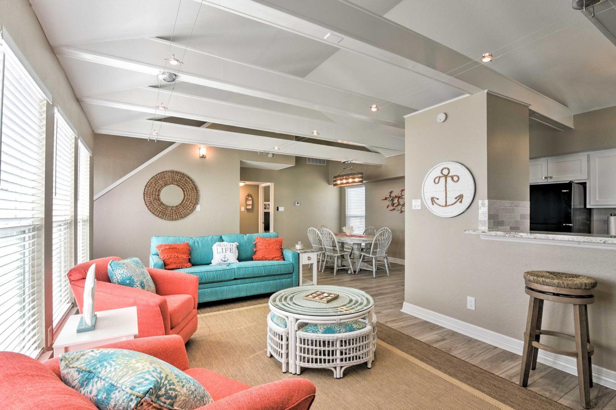Beachfront Galveston Oasis Balconies, Ocean View! Bagian luar foto