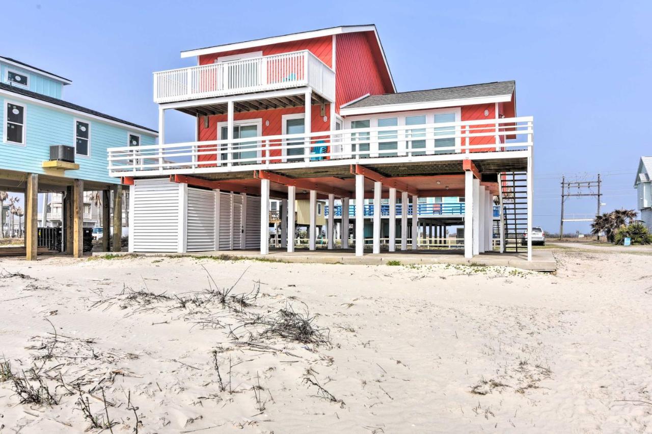 Beachfront Galveston Oasis Balconies, Ocean View! Bagian luar foto